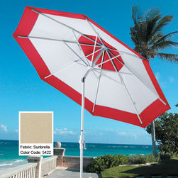 White-Aluminum-Market-Umbrella-Sunbrella-Bronze-Frame - Patio Furniture And Outdoor Furniture