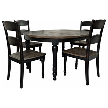 Madison County Reclaimed Pine 66 Oval Farmhouse Five-Piece Dining Set,...