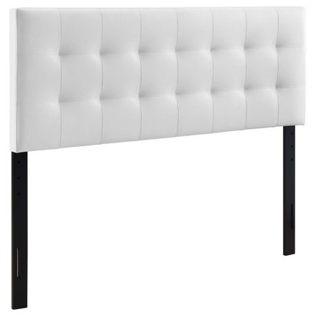 Lily Queen Faux Leather Headboard, White