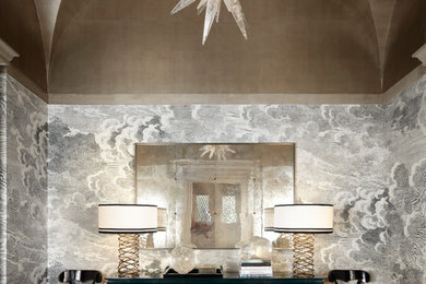 Foyer - small contemporary foyer idea in New York