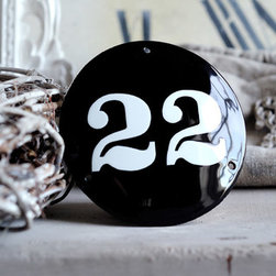 Danish Style Porcelain Enameled House Number - House Numbers