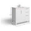 The Ezra Bathroom Vanity, Pure White, 36", Single Sink, Freestanding