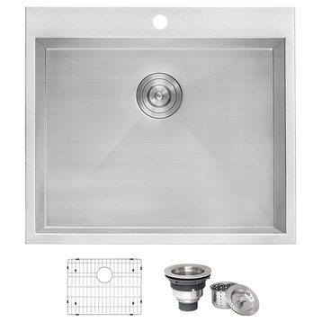 22-inch Deep Laundry Utility Sink 16 Gauge Stainless Steel - RVU6022