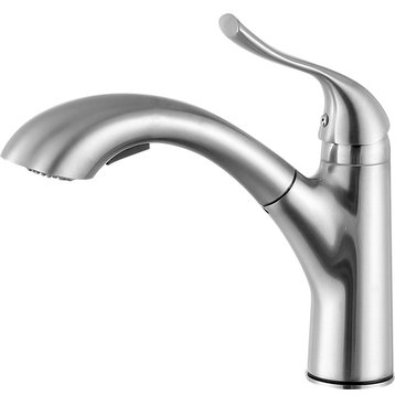 ANZZI Di Piazza Single-handle Pull-out Sprayer Kitchen Faucet In Brushed Nickel