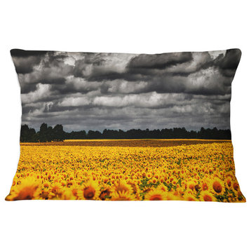 Van Gogh Summer with Clouds Landscape Printed Throw Pillow, 12"x20"