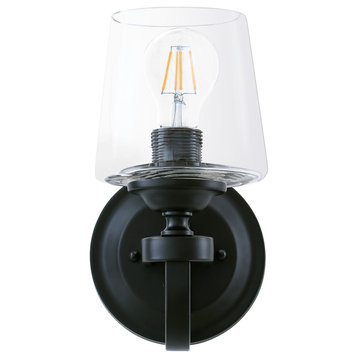 1 Light Dimmable LED Vanity Light Modern Wall Sconces, Black