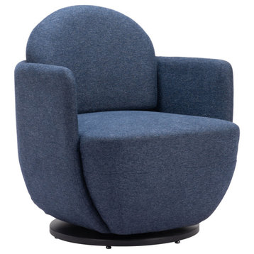 Oak Swivel Chair Blue