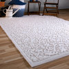 Orian Boucle Indoor/Outdoor Biscay High-Low Area Rug, Ivory, 9'x13'