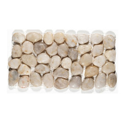 Off White Border Pebble Tile - Accent Trim And Border Tile