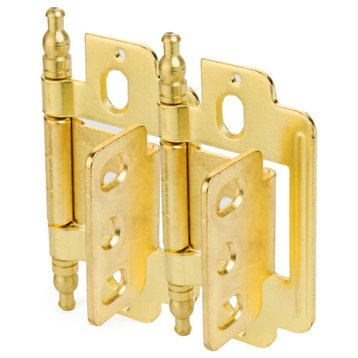 Cosmas 14280-BB Brushed Brass 3/4" Full Inset Cabinet Hinge (Pair)