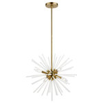 Livex Lighting - Uptown 6 Light Antique Brass Pendant Chandelier - The Uptown six light pendant chandelier will become an attention-grabbing feature in your modern home decor. The antique brass finish graces the design with elegance and charm, providing a traditional quality to the appearance. The acid etched rods gives the pendant chandelier a sleek and attractive style.