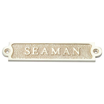 Zodiac/Nautical Seaman Door Sign, Brass, 4"