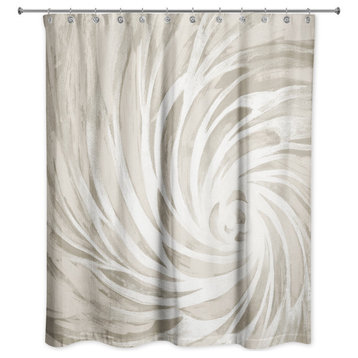 Beige Calming Vortex 71x74 Shower Curtain