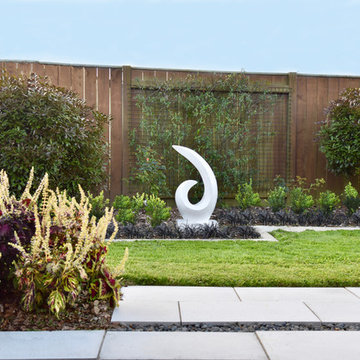 View of sculpture from the house