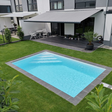 Folienbecken 5,00 x 3,00 x 1,50 m mit Akorplan Ceramics Mosaikfolie Selene