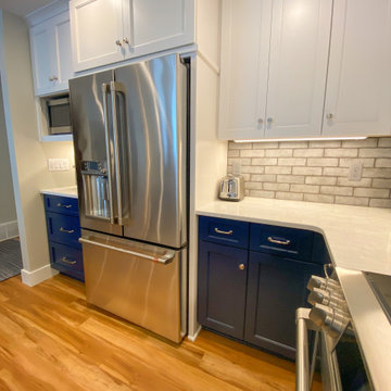 Stainless Appliances Weathered Subway Tile Backsplash