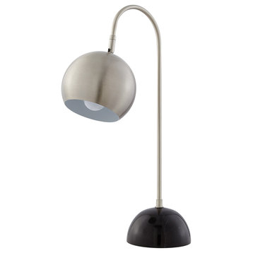 Inspired Home Harlynn Table Lamp, Marble Stone Base, Stainless Steel