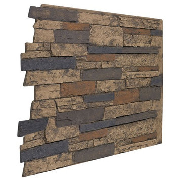 Faux Stone Wall Panel - BRIGHTON, Apache, 36in X 48in Wall Panel