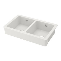 HAVSEN &Eacute;vier, 2 bacs face avant visible, blanc - Kitchen Sinks