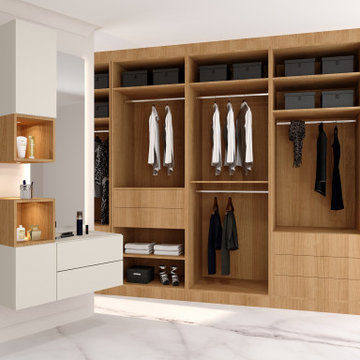Fitted Modern Walk-in Wardrobe With Dressing Table Set! Inspired Elements
