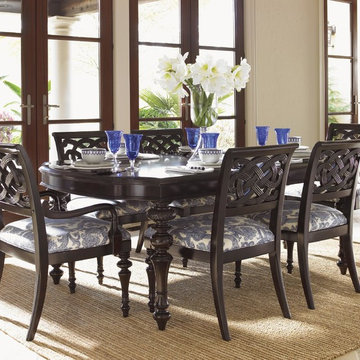 Royal Kahala Seven-Piece Islands Edge Dining Table & Molokai Chairs Set