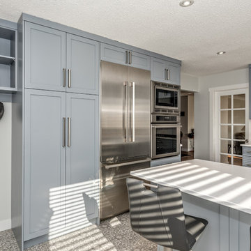 Soft Blue-Gray Kitchen