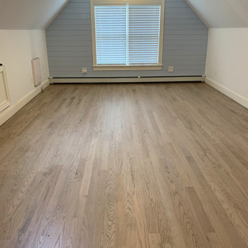 EAST QUOGUE: 4" SELECT WHITE OAK INSTALLED & FINISHED WITH CUSTOM GRAY STAIN