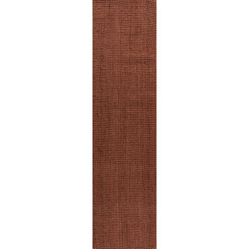 Pata Hand Woven Chunky Jute Terracotta 2 ft. x 8 ft. Runner Rug