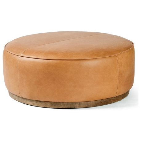 Sinclair Large Round Ottoman, Palermo Butterscotch