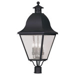 Livex Lighting - Amwell Outdoor Post Head, Black - With simple details and a traditional design, this solid brass outdoor post lantern lantern will add style and function to your home's exterior.