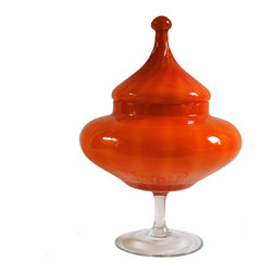 EMPOLI ORANGE APOTHECARY LIDDED JAR - Vases