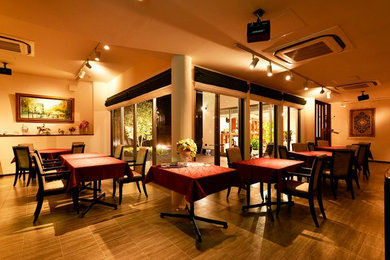 Design ideas for a mediterranean dining room in Tokyo.