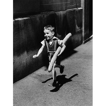 Canvas, Petit Parisian (Boy Running with Bread) by Willy Ronis, 16"x12"