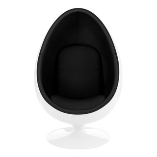 Aviator Egg Pod Easy Chair - Genuine Leather - Polished Aluminum Ovalia