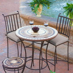 KNF Garden Designs - Aluminum & Mosaic High Dining Set - Outdoor Dining Sets