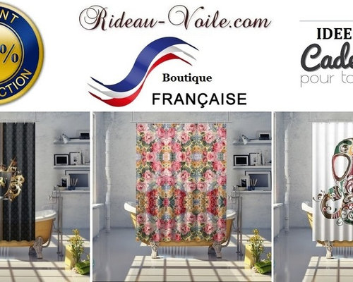 Rideau de douche personnalisé sur mesure Rideau de douche personnalisé sur mesure