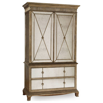 Hooker Furniture 3016-90013 52"W Armoire From the Sanctuary - Bling Distressed