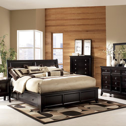 Martini Suite 4pc Bedroom Set w/Queen Panel Storage Bed - Bedroom Products