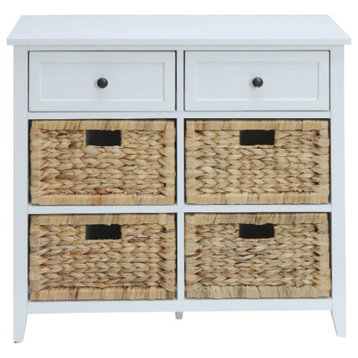 Acme Flavius Console Table With Drawers White Finish