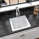 Karran USA - Karran Drop-in or Undermount Quartz 18" Single Bowl Kitchen Sink, White - Karran quartz composite sinks are extremely durable and are engineered to stand up to the toughest daily kitchen tasks. This simple to install top mount bar/prep sink is available in a choice of 6 elegant colors to compliment any decor. This model may also be undermounted.