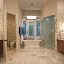 Primary bath with tub decor