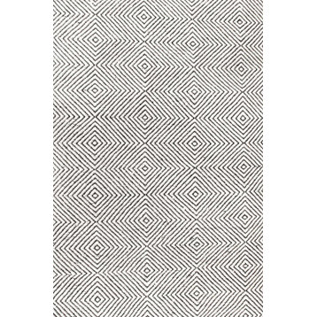 Nuloom Hand-Tufted Trellis Rug, Ivory 9'x12'