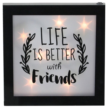 9" B/O LED Lighted "Life is Better With Friends" Framed Wall Decor