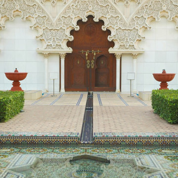 Handcrafted Morocco Zellige Tiles in Traditional Islamic Courtyard Design