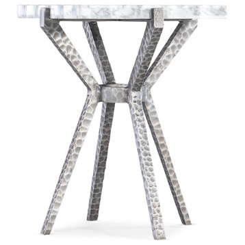 Hooker Furniture Melange Glendon Veneers and Metal Side Table in Silver