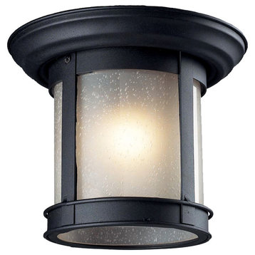 Z-Lite 514F 1 Light Outdoor Flushmount Ceiling Fixture - Black