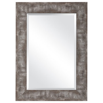 Rustic Light Wood Tone Appearance With Distressing Throughout. Mirror