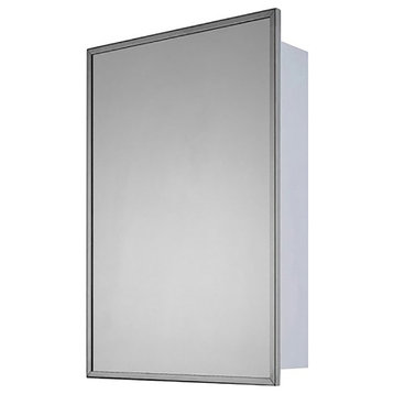 Deluxe Series Medicine Cabinet, 14"x20", Stainless Steel Frame, Surface Mount