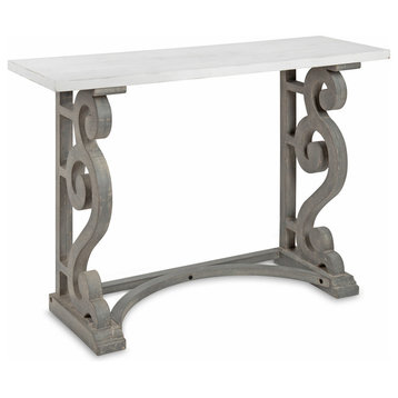 Wyldwood Wood Console Table, White/Gray 42x14x30