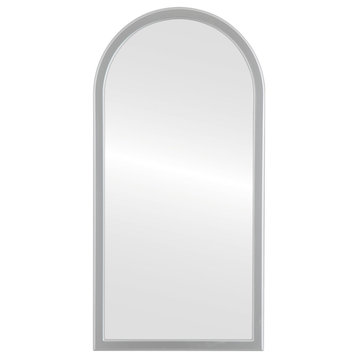 Pescara Framed Full Length Mirror, Crescent Cathedral 23.4"x47.4", Silver Spray